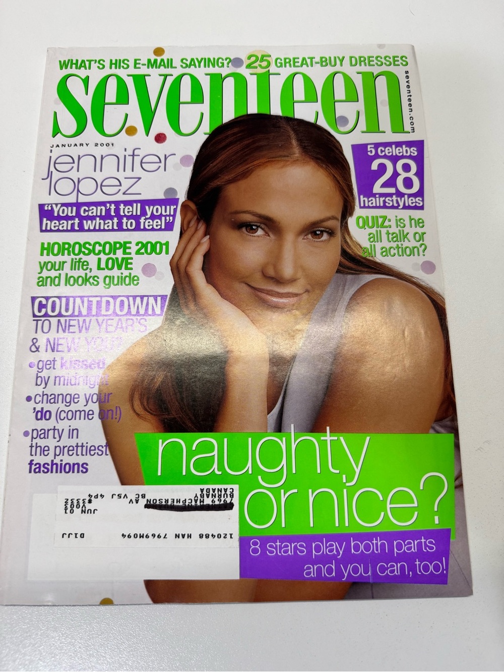 Seventeen 17 Teen Magazine January 2001 Jennifer Lopez JLo